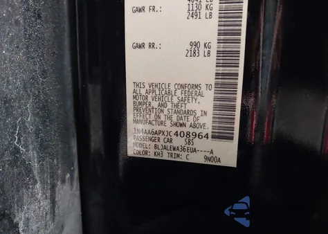 2018 Nissan Maxima 3.5 Sl from USA, damaged, VIN 1N4AA6APXJC408964